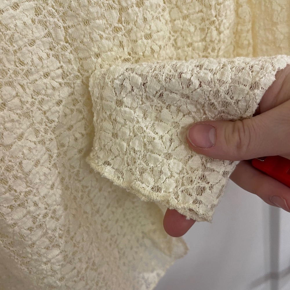 Natural Life Mesh Floral Cream Eyelet Blouse Cottagecore Boho Hippie - Picture 6 of 6